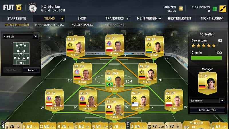FIFA 15 Ultimate Team Web App